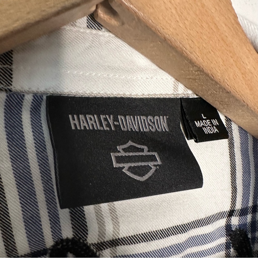 Harley Davidson | Women's Classic Racer Plaid Shirt Size Large - Picture 10 of 13